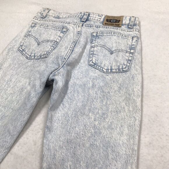 90s LEVIS Silvertab 512 Acid Wash Jean Men 33/34 (30x32 actual) USA Slim Taper - Picture 8 of 16
